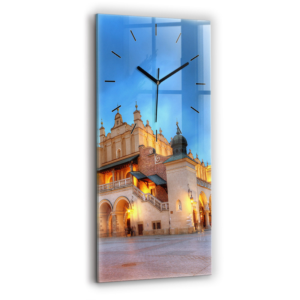 Horloge murale en verre rectangulaire Place du marché à Cracovie