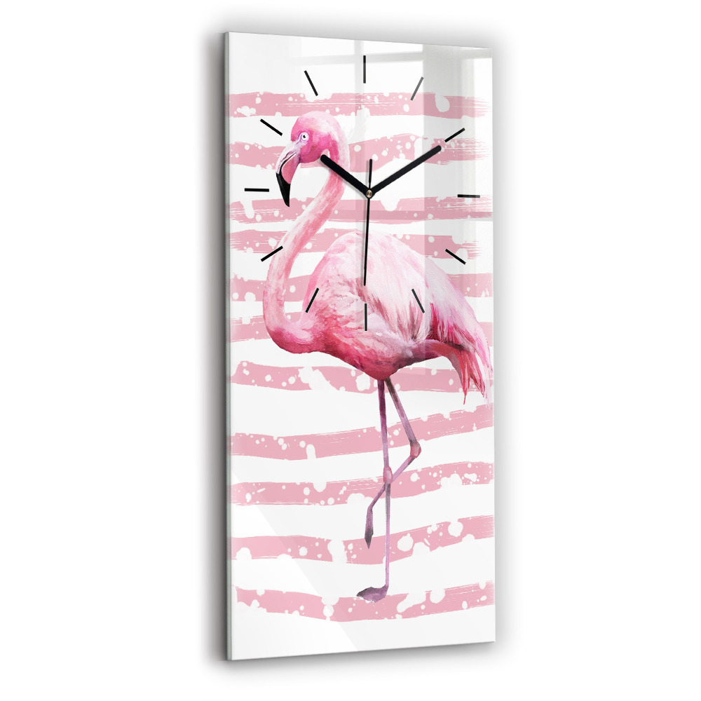 Horloge rectangulaire verticale Graphique d'un flamant rose