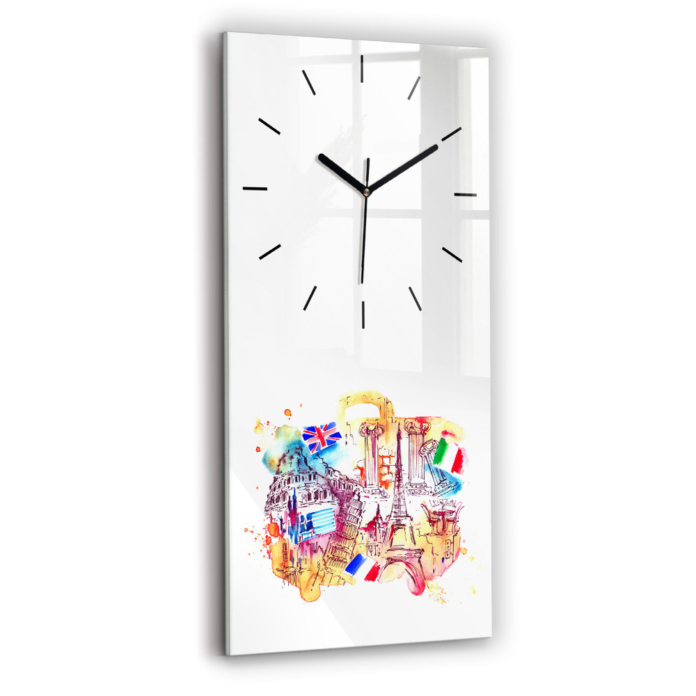 Horloge rectangulaire verticale Pays attrayants du monde