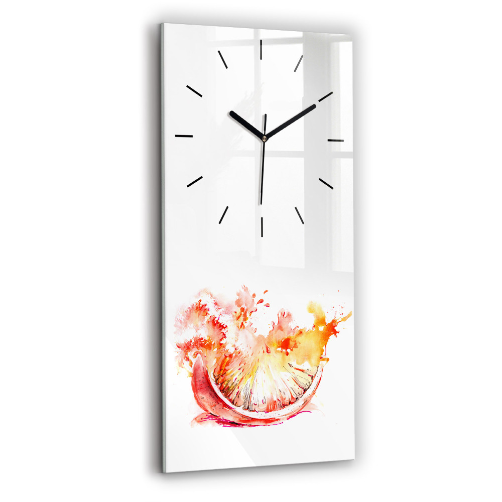 Horloge rectangulaire verticale Orange peinte