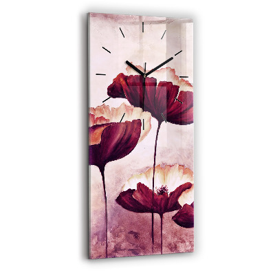 Horloge rectangulaire verticale Fleur de coquelicot