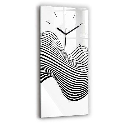 Horloge verticale en verre Art en noir et blanc