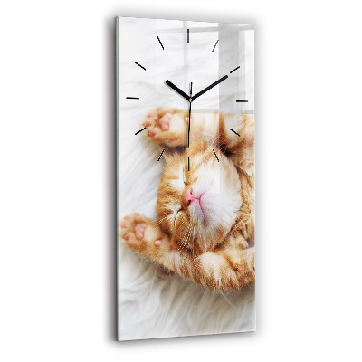 Horloge murale verticale Petit chat endormi
