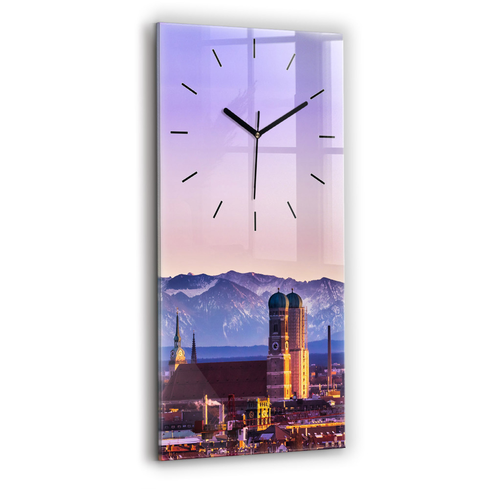Horloge murale en verre rectangulaire Alpes allemandes Munich