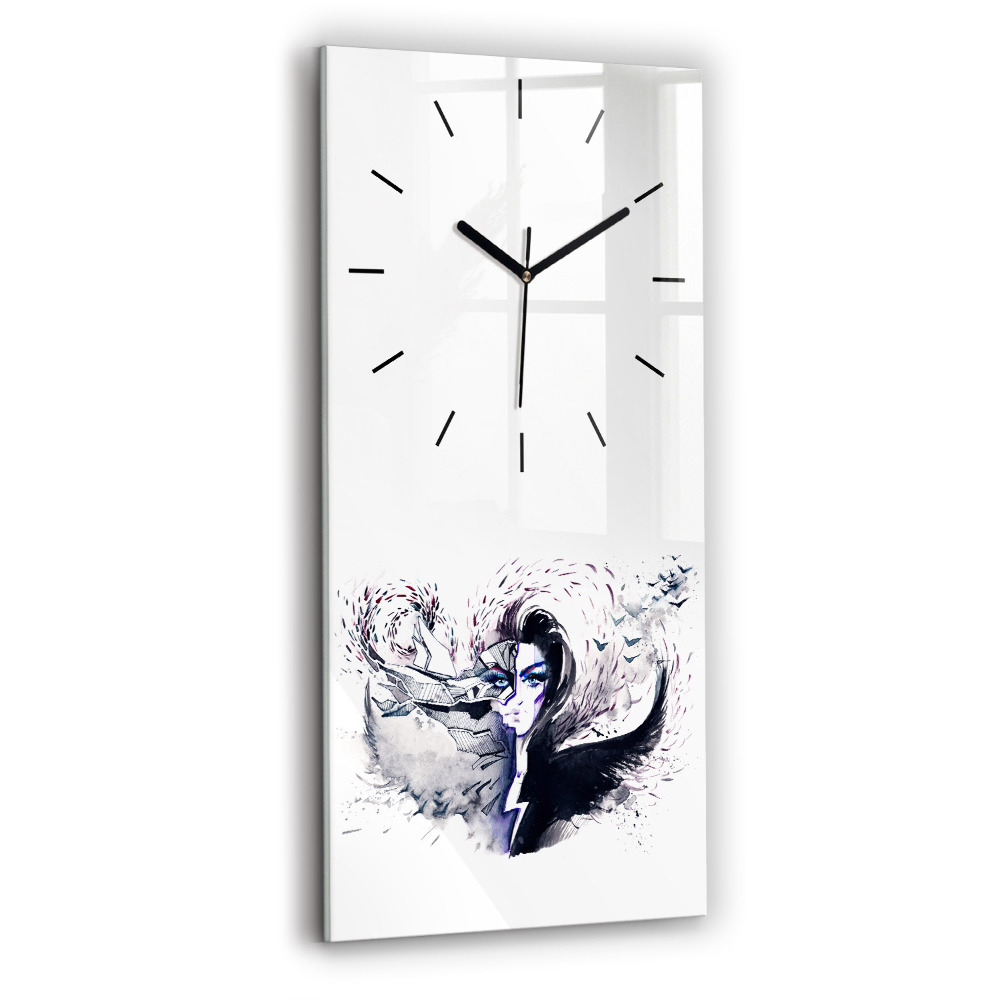 Horloge verticale en verre Illustration d'une femme