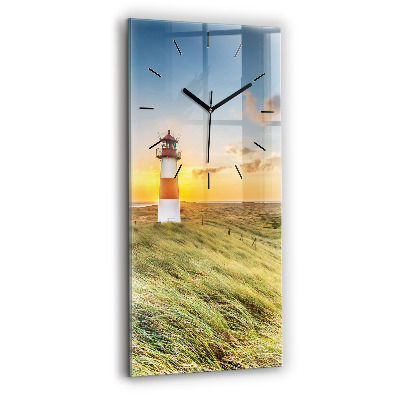 Horloge verticale en verre Phare