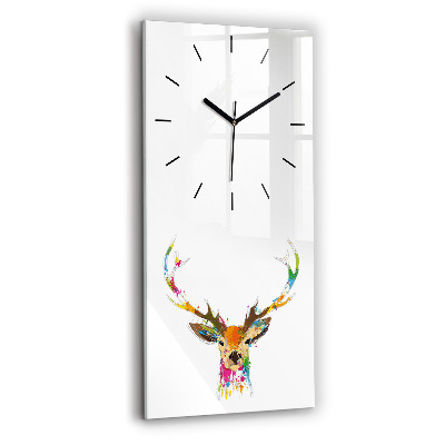 Horloge rectangulaire verticale Tête de cerf colorée