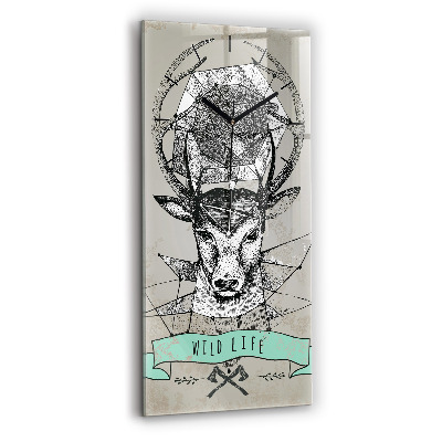 Horloge rectangulaire verticale Tête de cerf
