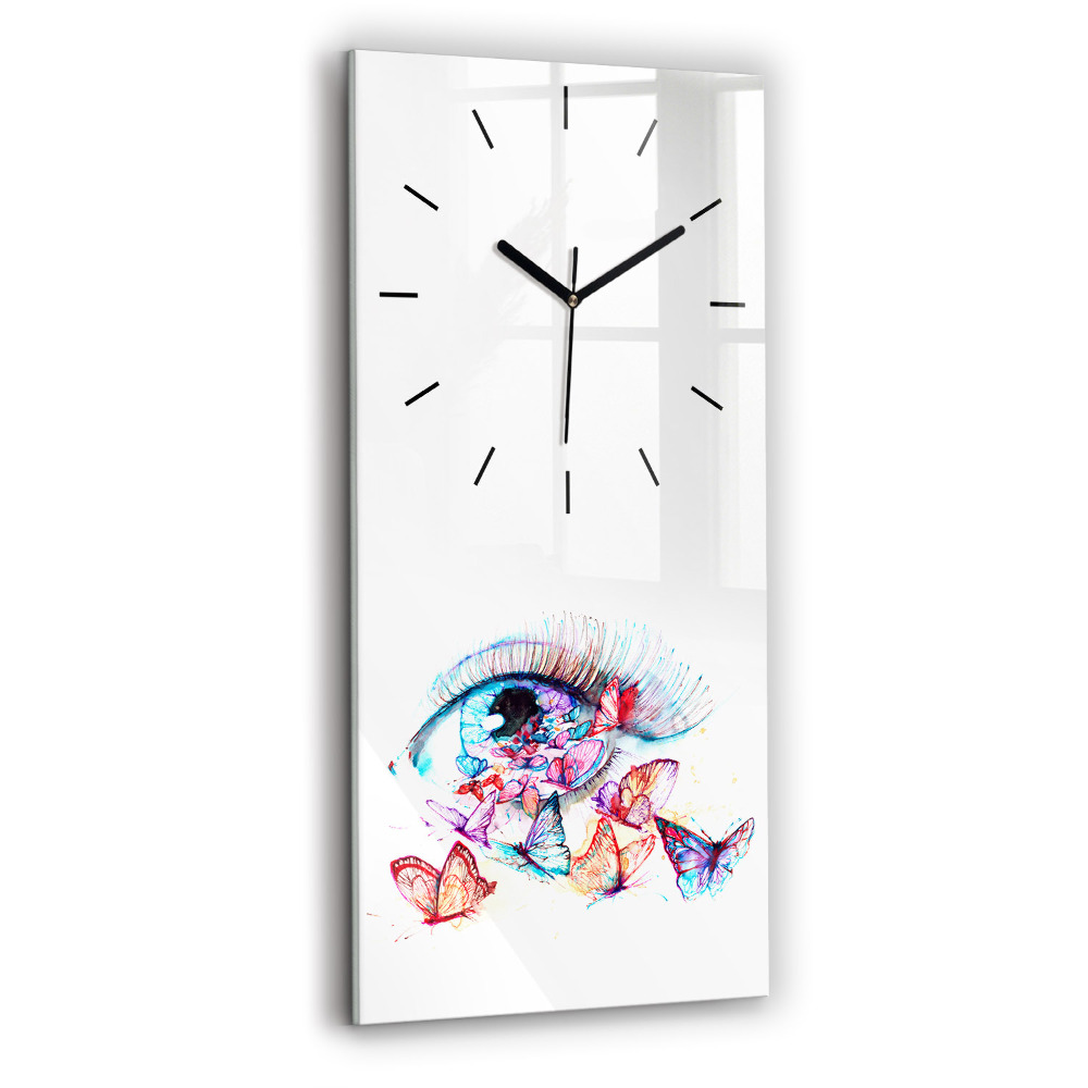 Horloge rectangulaire verticale Oeil de papillon coloré