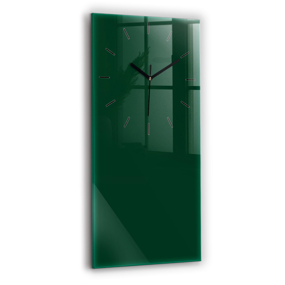 Horloge verticale en verre Couleur vert bouteille