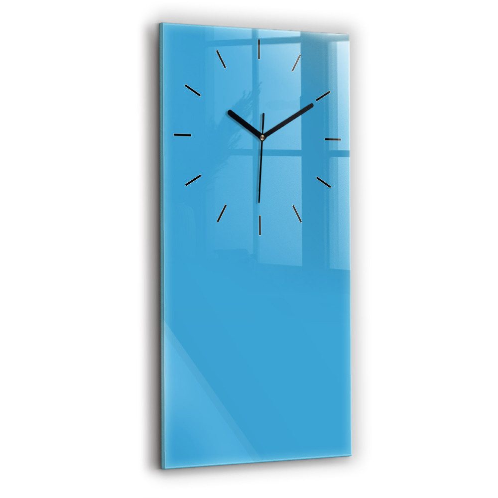 Horloge verticale en verre La couleur bleue