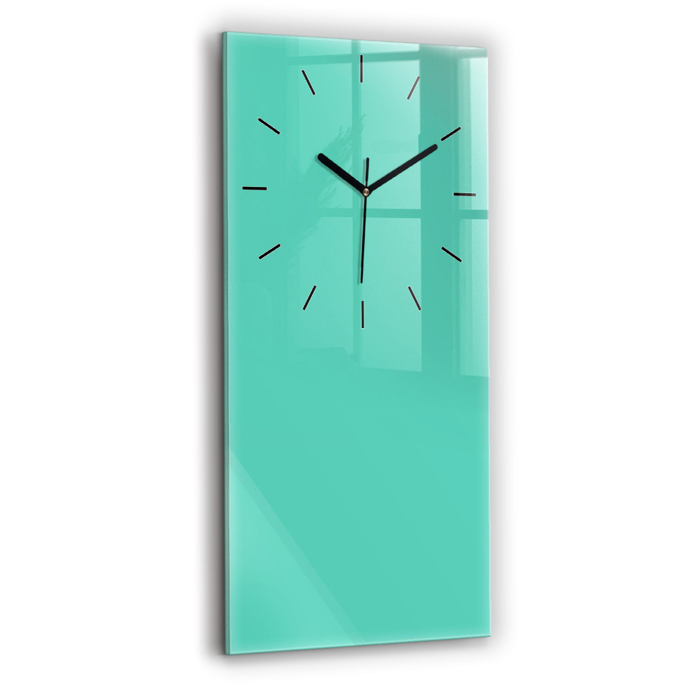 Horloge murale en verre rectangulaire Couleur turquoise