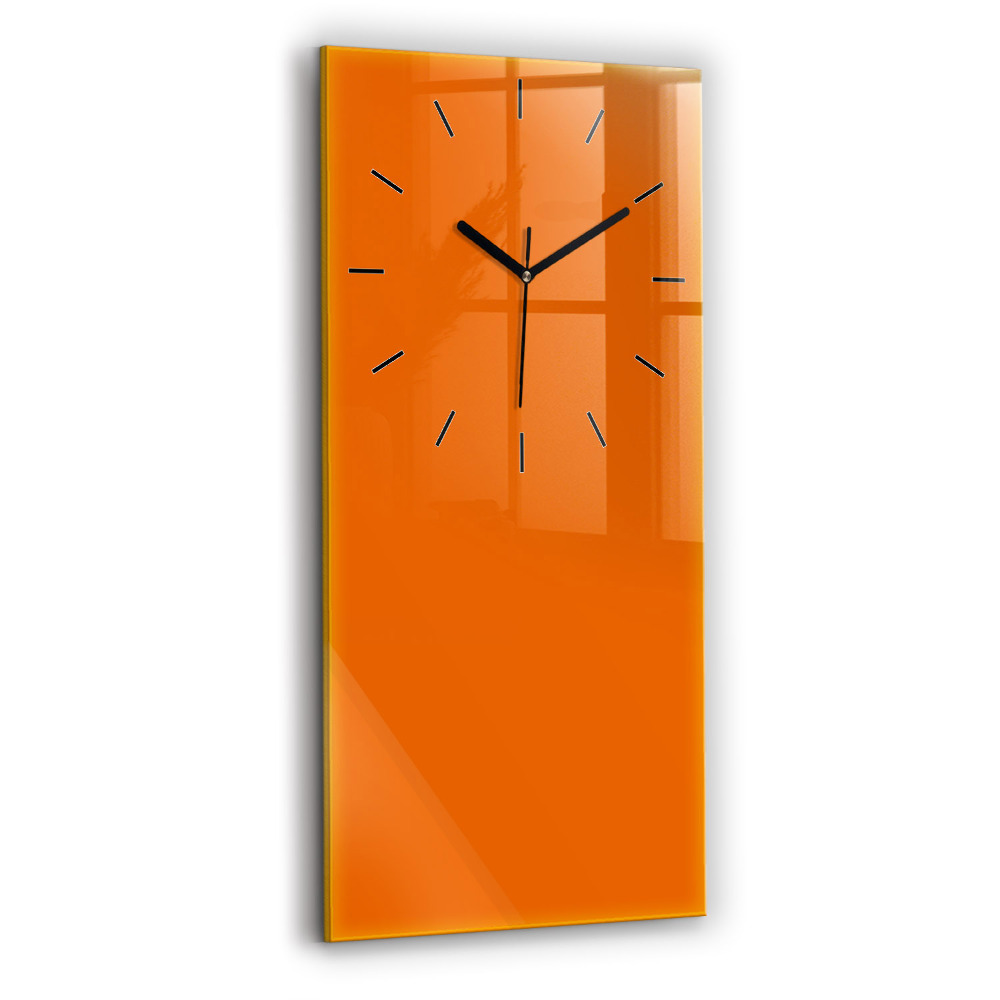 Horloge murale en verre rectangulaire Coloris orange