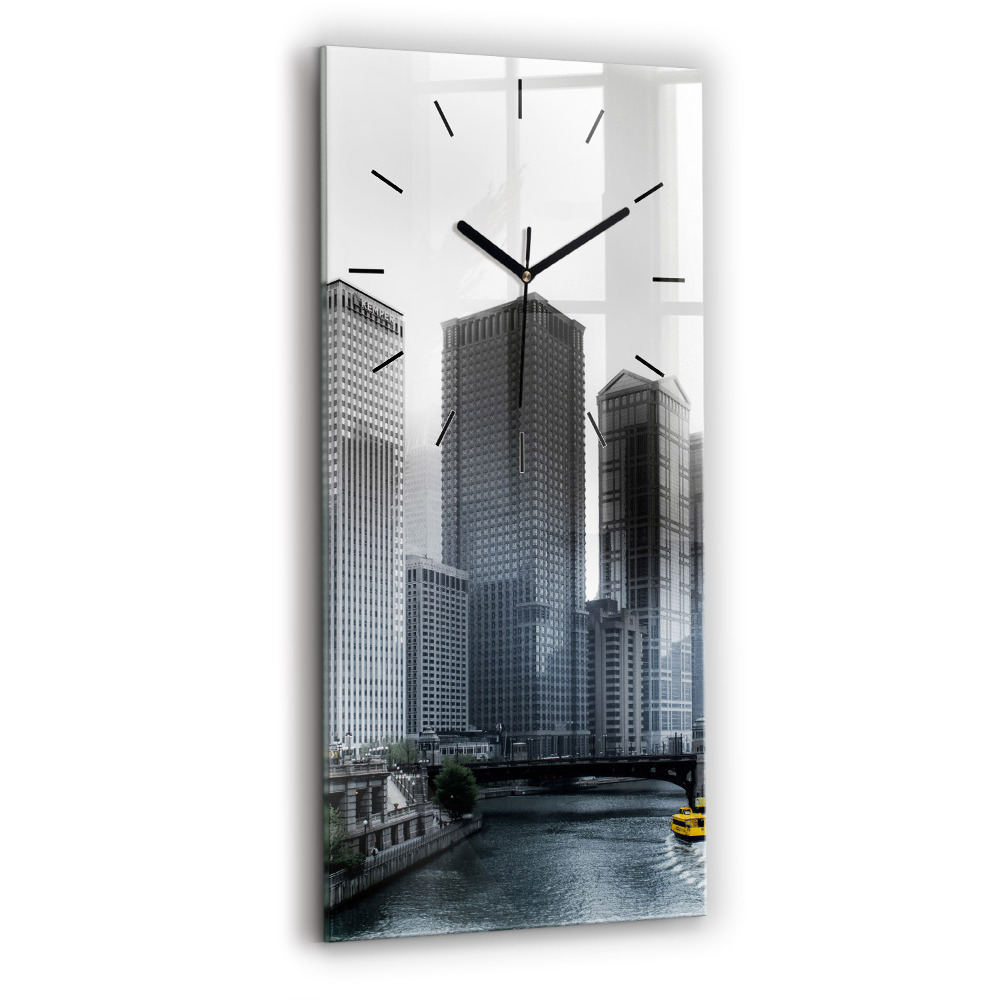 Horloge murale verticale Panorama de la ville