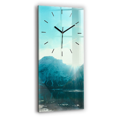 Horloge verticale en verre Montagne et rivière en Pologne