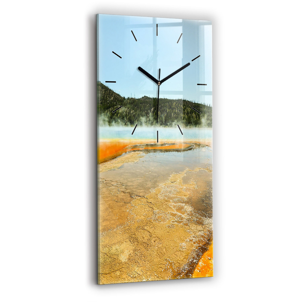 Horloge murale verticale Lac avec montagnes