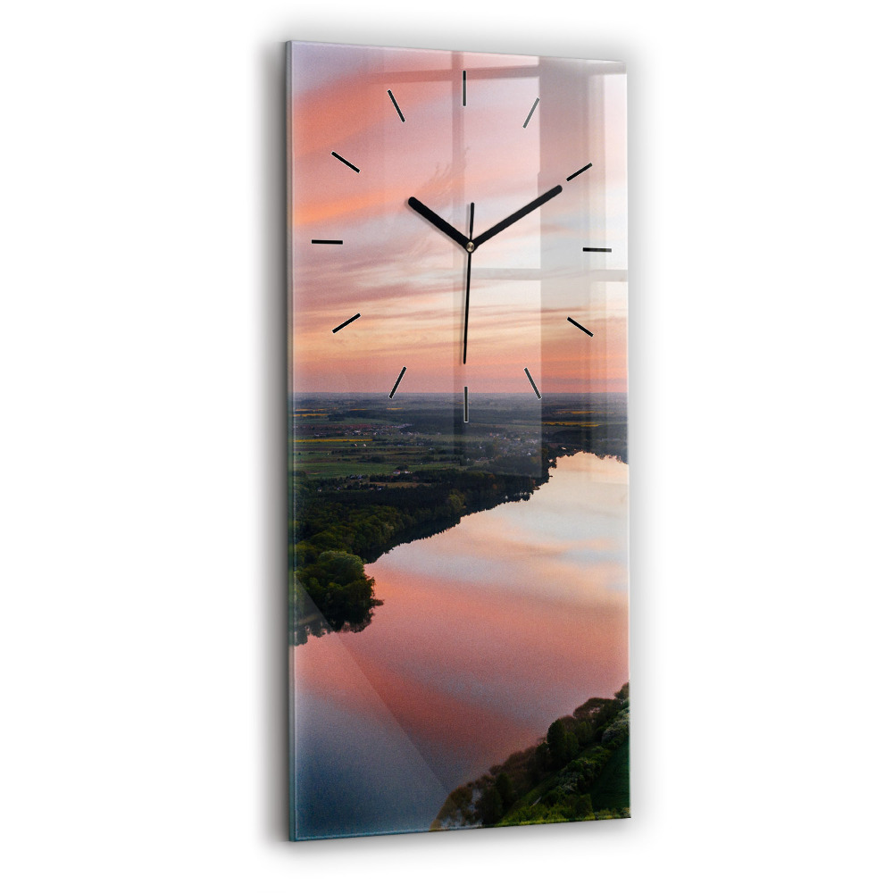 Horloge rectangulaire verticale Vue d'un lac