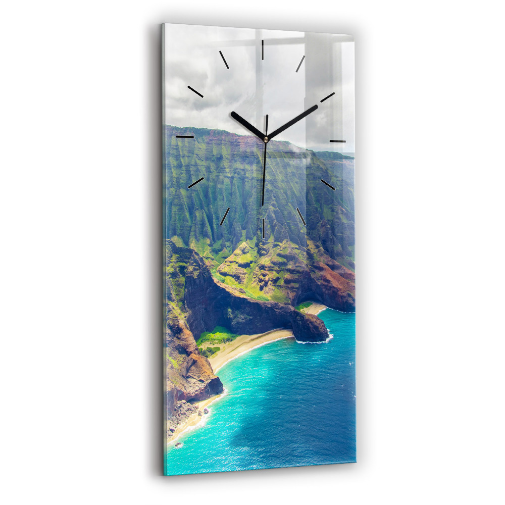 Horloge murale en verre rectangulaire Mer à Hawaï