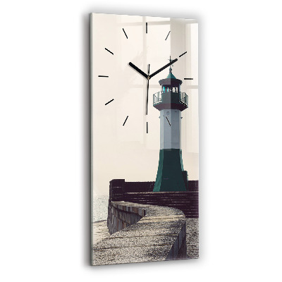 Horloge rectangulaire verticale Phare et mer