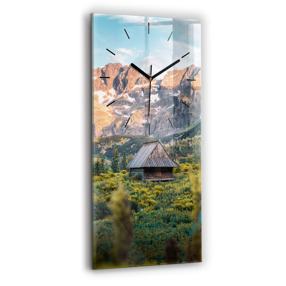 Horloge murale en verre rectangulaire Chalet dans les Tatras