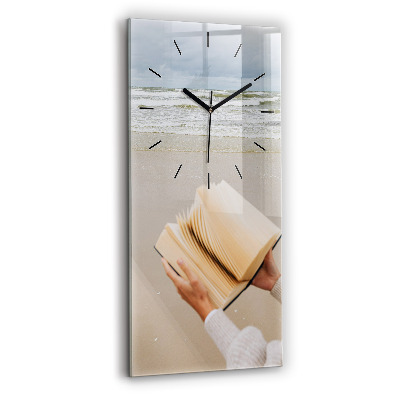 Horloge murale en verre rectangulaire Un moment avec un livre
