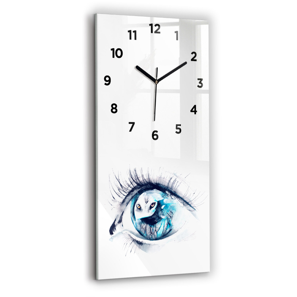 Horloge rectangulaire verticale Illustration d'un œil de loup