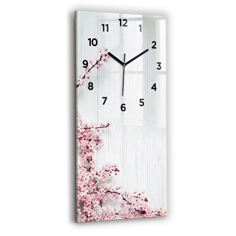 Horloge murale verticale Fleurs de printemps