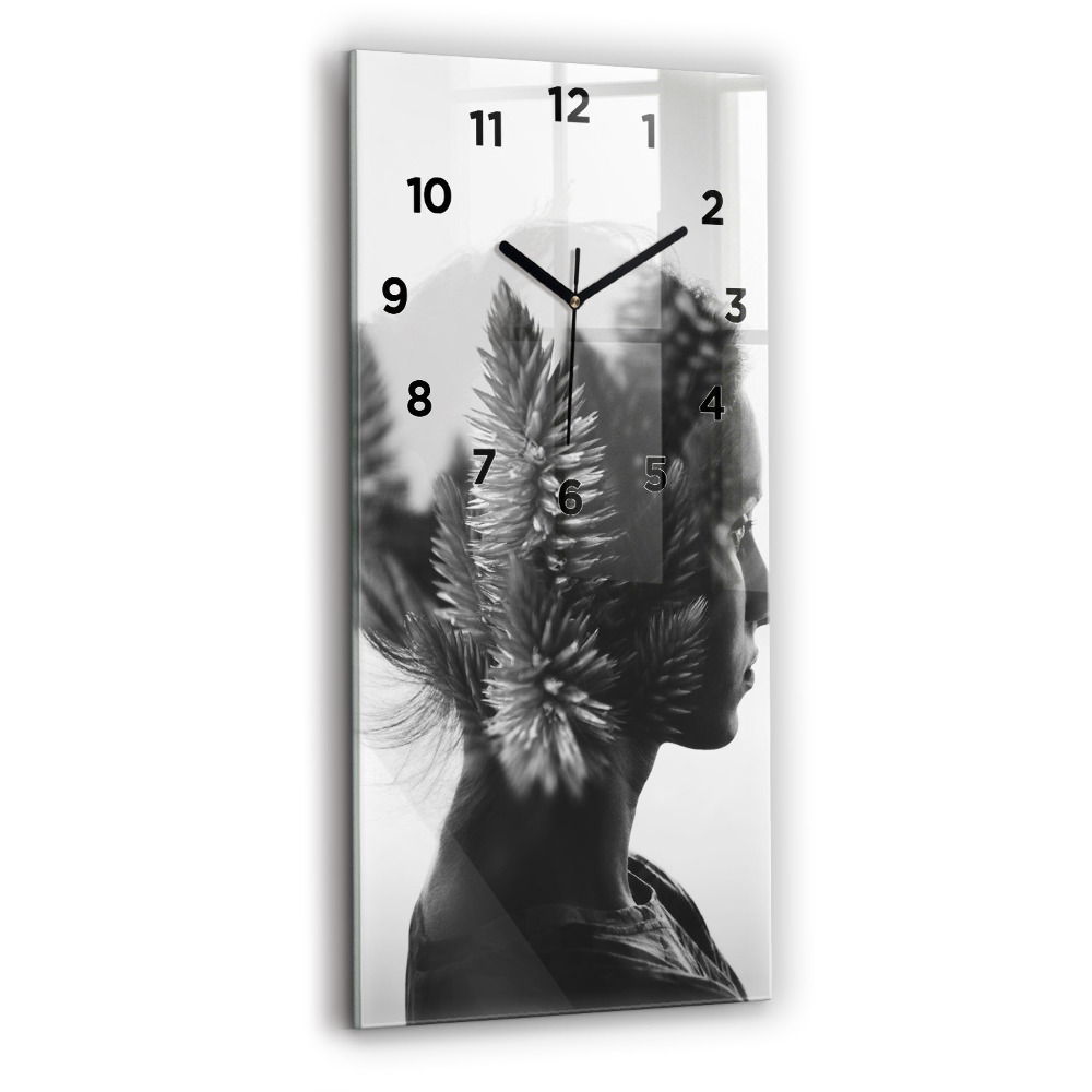 Horloge murale en verre rectangulaire Portrait d'une femme