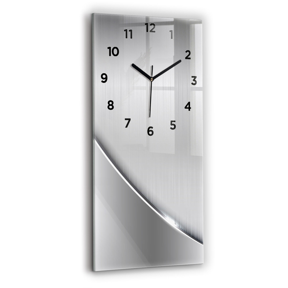 Horloge rectangulaire verticale Motif argenté