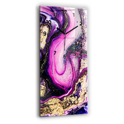 Horloge rectangulaire verticale Marbre abstrait