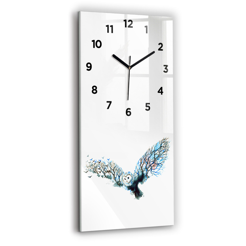 Horloge murale en verre rectangulaire Liberté et nature des oiseaux