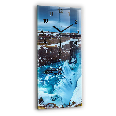 Horloge verticale en verre Chute d'eau de Gullfoss en Islande