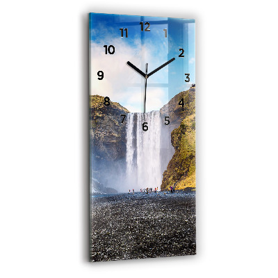 Horloge rectangulaire verticale Chute d'eau en Islande
