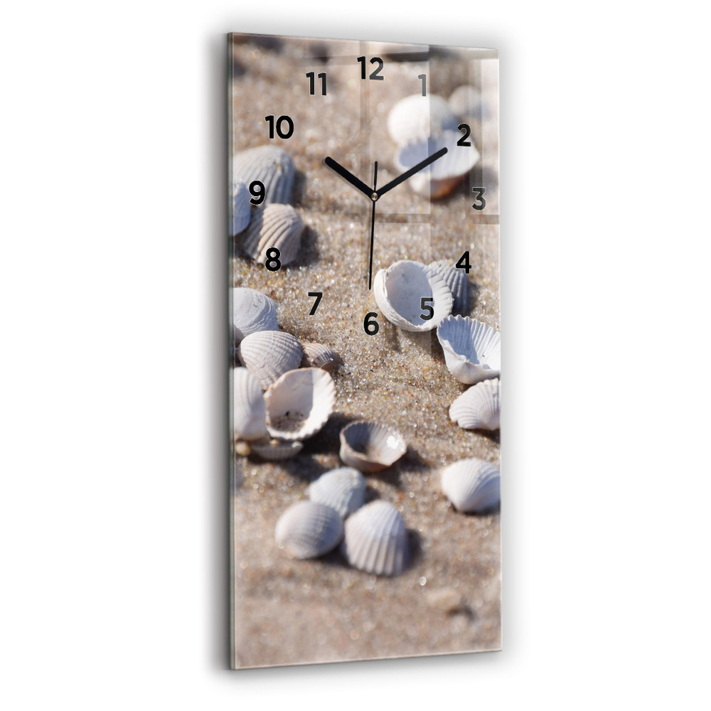 Horloge rectangulaire verticale Coquillages sur la plage