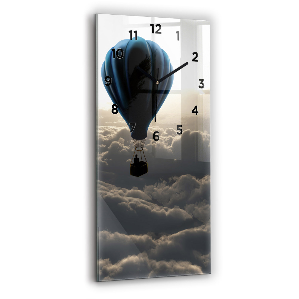 Horloge murale en verre rectangulaire Ballon dans le ciel