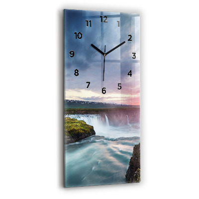 Horloge rectangulaire verticale Paysage avec chute d'eau