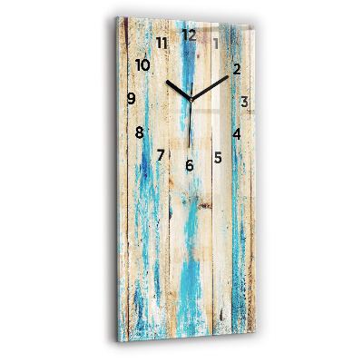 Horloge murale en verre rectangulaire Bois rayé