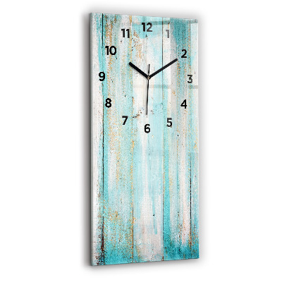 Horloge verticale en verre Planches bleues