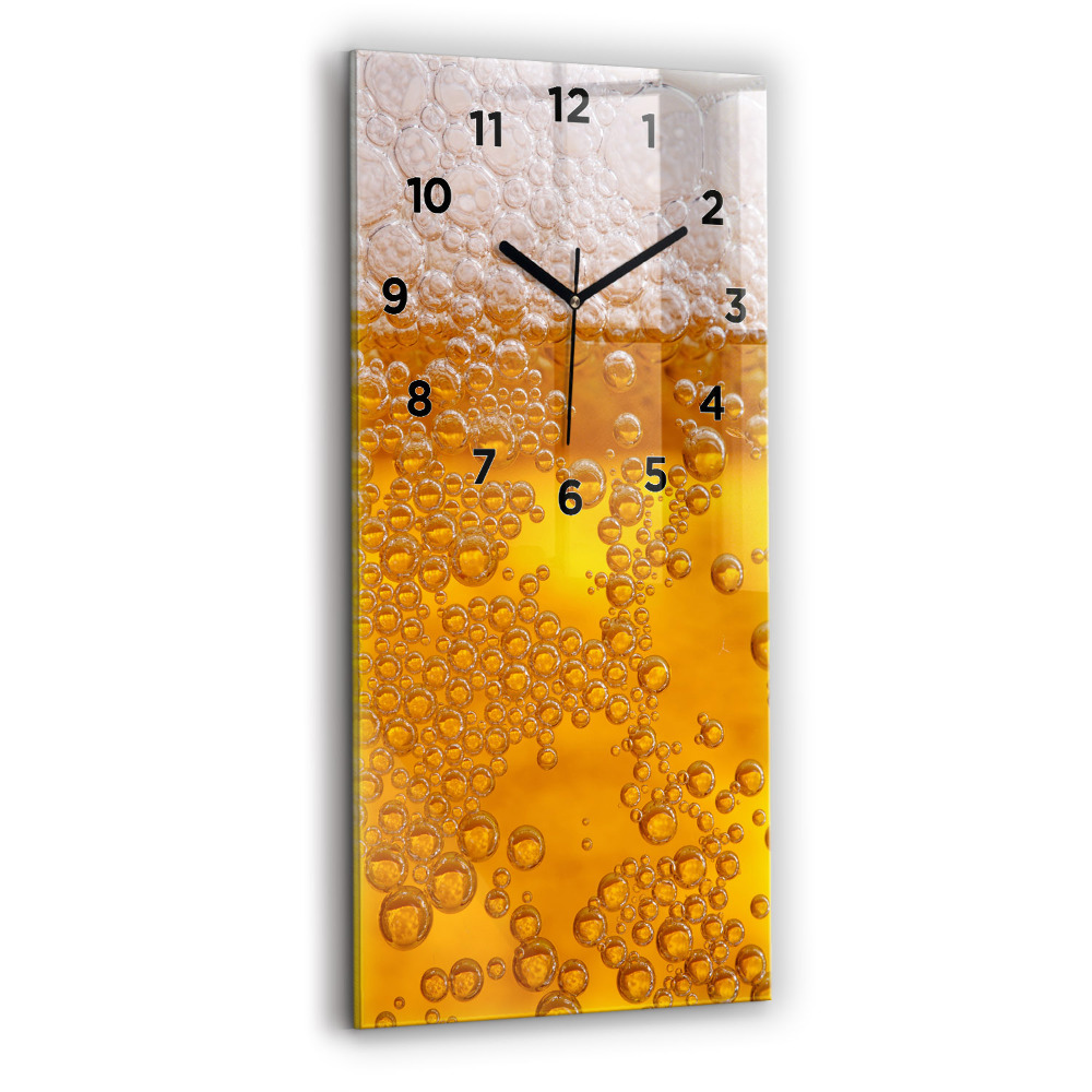 Horloge rectangulaire verticale Bière avec mousse