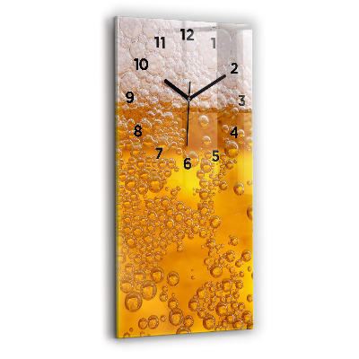 Horloge rectangulaire verticale Bière avec mousse