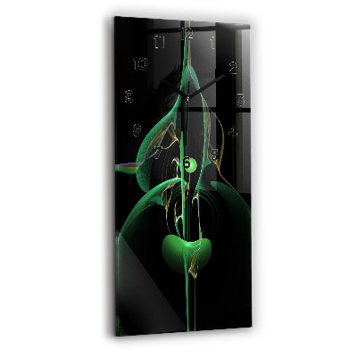 Horloge rectangulaire verticale Abstraction verte