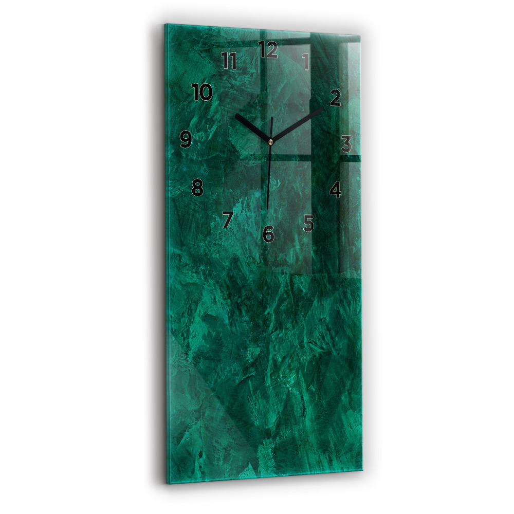 Horloge murale en verre rectangulaire Mur d'émeraude