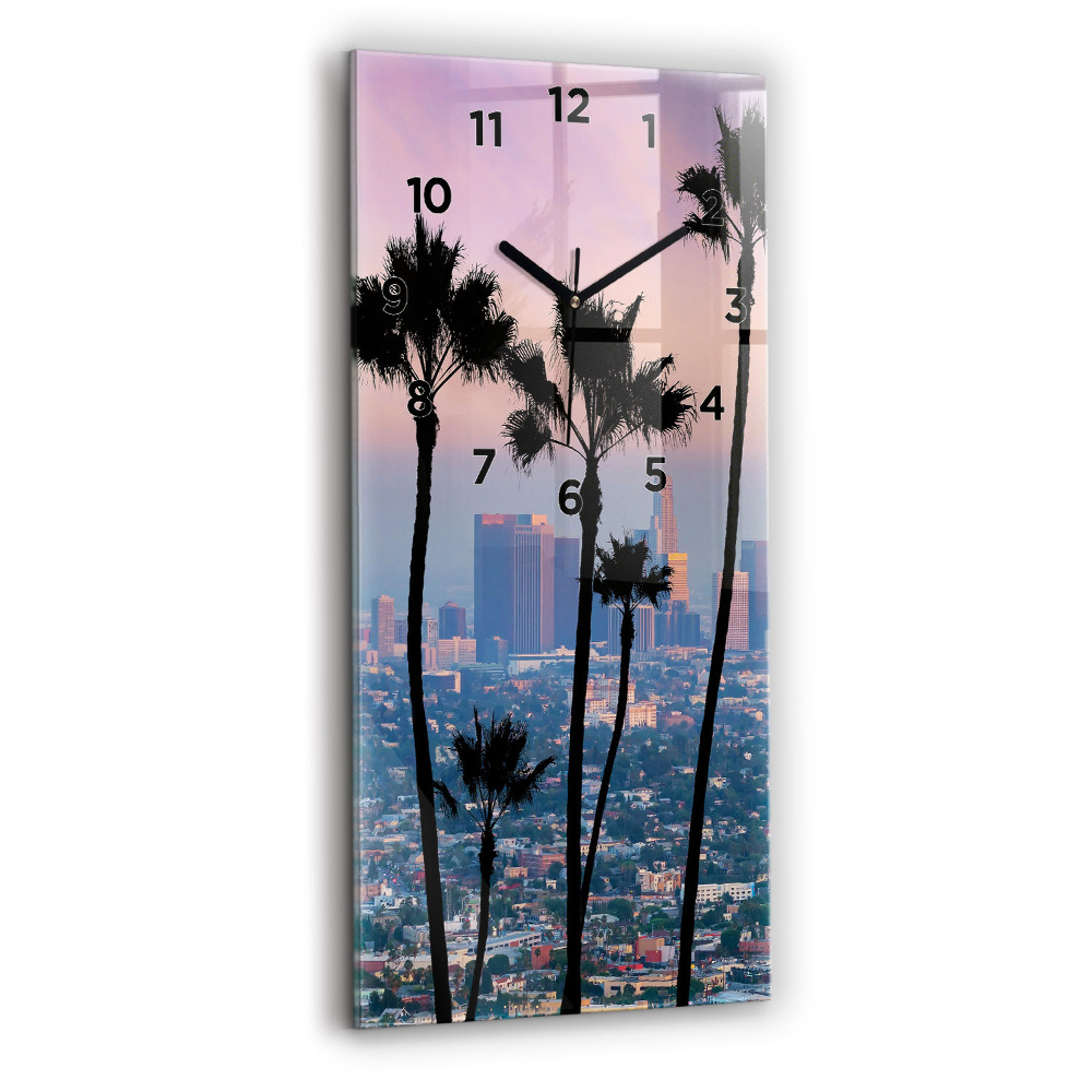 Horloge murale en verre rectangulaire Coucher de soleil à Los Angeles