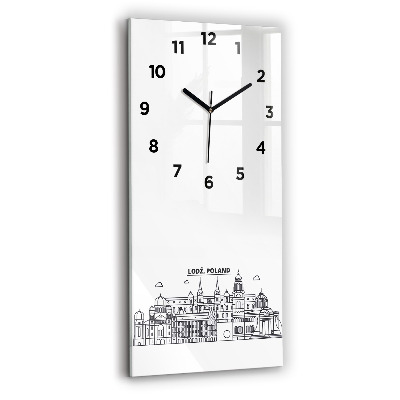 Horloge murale verticale Panorama de l'architecture de Łódź