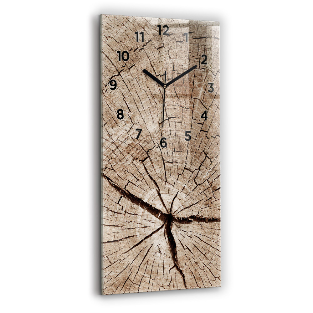 Horloge verticale en verre Tronc en bois ancien