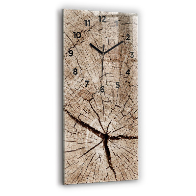Horloge verticale en verre Tronc en bois ancien