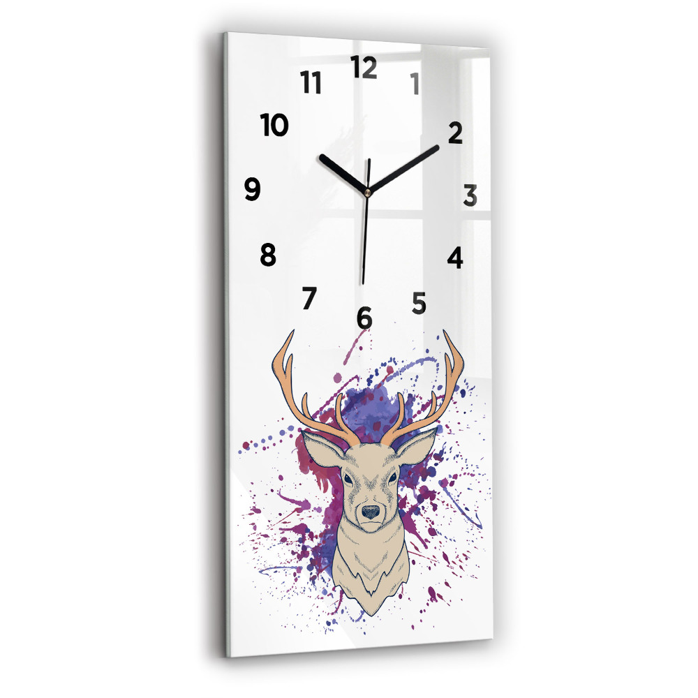 Horloge verticale en verre Illustration vectorielle d'un cerf