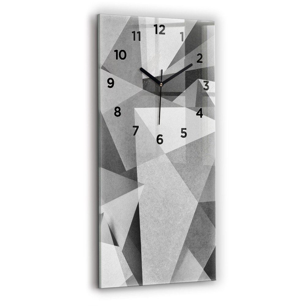 Horloge rectangulaire verticale Abstraction géométrique grise