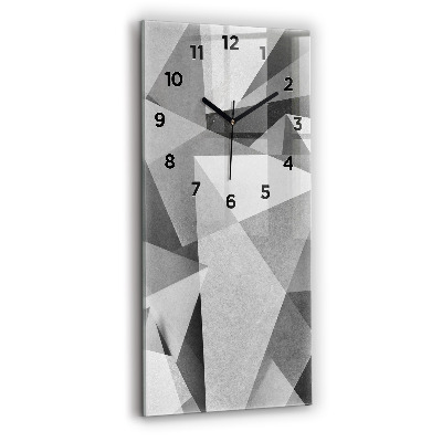 Horloge rectangulaire verticale Abstraction géométrique grise