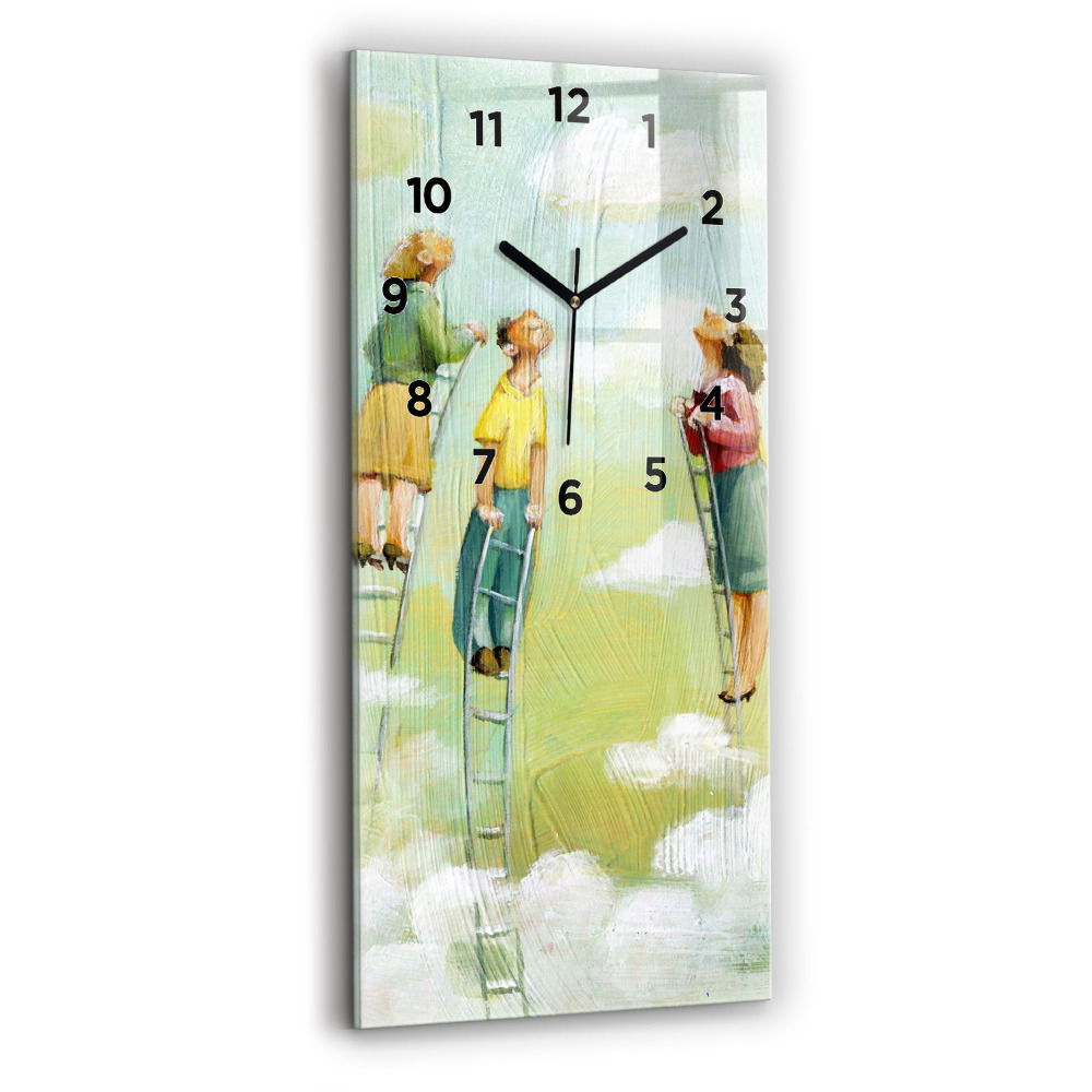 Horloge rectangulaire verticale Personnes sur une échelle